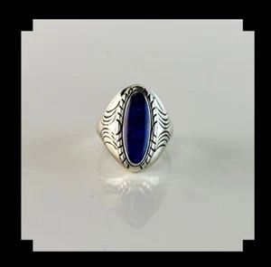 Anillo artesanal de ley y lapislázuli para hombre talla 13 - Imagen 1 de 6