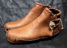 Buffalo Men's size 11 Moccasins Tobacco Brown indian Leather Bison  Pueblo Style