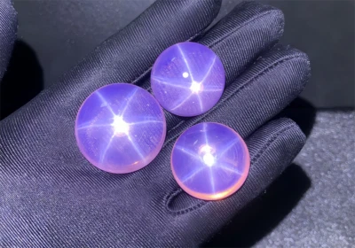 Top Quality Round Cabochon Pink Star Sapphire Lab-Created AAAA+ Loose Gemstone - Image 1 of 4
