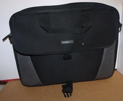 Estojo de transporte para laptop Mobil IT preto malha de neoprene com alça de ombro/alças - Imagem 1 de 4