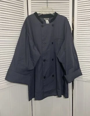 UA Chef Uniforms Mens L Jacket Shirt Double Button Gray Blue NWT 3/4 Sleeve - Image 1 of 4