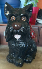 Scottish Terrier Black Scotty Dog Holiday Christmas Cookie Jar Red Plaid Bow Tie