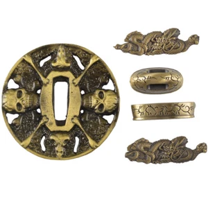 Demon Tsuba Hand Guard Kashira Fuchi Menuki For Japanese Katana Wakizashi Sword - Picture 1 of 1