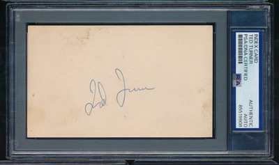 3x5 Index Card Signed auto autograph Ted Turner PSA/DNA Atlanta Braves Owner - Image 1 of 2
