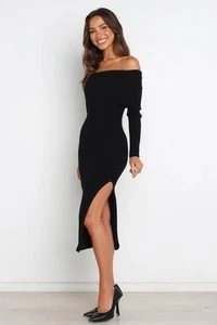 NWT Petal & Pup Yara Ribbed Off the Shoulder Long Sleeve Sweater Dress Women’s L - Picture 1 of 6
