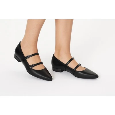 NEW Clarks Collection Natalyn Lane Black Leather Mary Jane Flat Comfort Wide Fit - Image 1 of 3