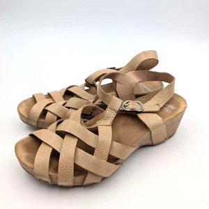 Dansko Tinley Leather Gladiator Sandals Adjustable Women's Tan Size US6.5 EU37 - Picture 1 of 12