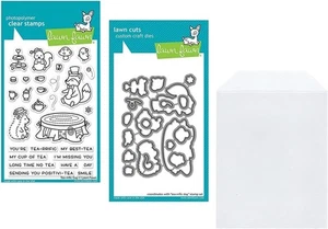 Lawn Fawn 4"x6" Tea-Rrific Day Clear Stamp Set and Coordinating Dies (LF2856,... - Picture 1 of 4