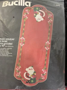 Bucilla #3610 Holiday Table Panel Kit Santa's Goodies 16.5”x43” NOS - Picture 1 of 4