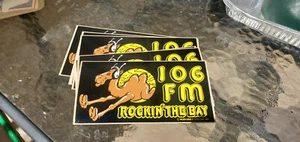 VINTAGE,ORIGINAL-KMEL 106 FM RADIO SAN FRAN STICKER "ROCKIN THE BAY" Free Ship - Picture 1 of 1