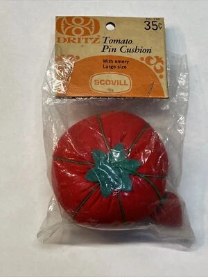 Nuevo cojín de pasador de tomate Scovill Dritz de colección con afilador de agujas de fresa esmerilada Foto 1 de 4