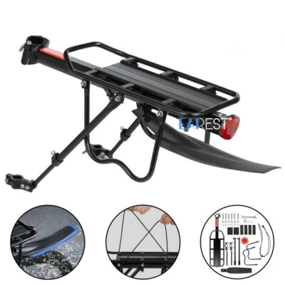 Portabicicletas trasero portabicicletas portaequipajes de aleación guardabarros para bicicleta de montaña Foto 1 de 4