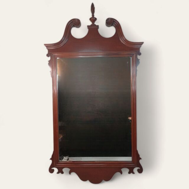 HEKMAN Crotch Mahogany Chippendale Beveled Wall Mirror -  Portugal