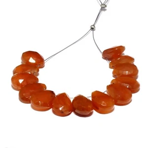Cuentas de pera facetadas de cornalina briolette naturales sueltas para hacer joyas - Imagen 1 de 3