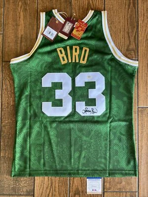 Larry Bird Celtics Signed Lunar NY Mitchell & Ness Swingman Jersey PSA witnessed - Image 1 of 4