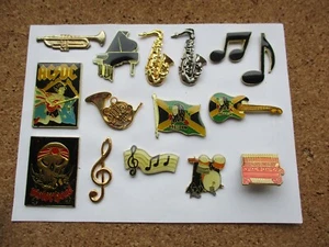 MOTORHEAD AC/DC BOB MARLEY GUITAR DRUMS HEAVY METAL ROCK MUSIC PIN BADGE JOB LOT - Picture 1 of 5