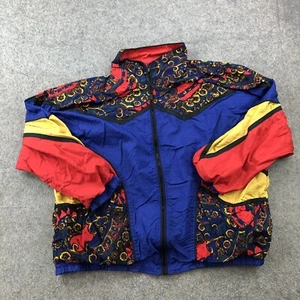 Vintage Venezia Jacket Womens 14/16 Blue Red Yellow Full Zip Windbreaker - Picture 1 of 8
