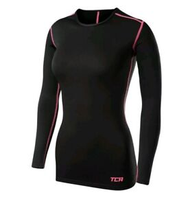 Women's TCA Super Thermal Long Sleeve Performance Base Layer Top Size S Blk/Pink