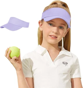 UPF 50+ Kids Visor Sun Hat Adjustable Girls High Ponytail Tennis Hat Sports Boys - Picture 1 of 12