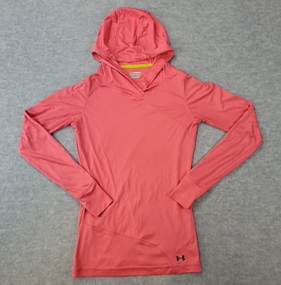 Camisa Under Armour Verde Ajustada Heat Gear Sudadera con Capucha Ligera Coral Mujer Pequeña Foto 1 de 4