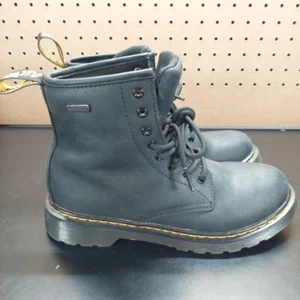 Dr. Martens AW004 Black Leather Lace Up Boots Shoes Youth US 3 - Picture 1 of 6