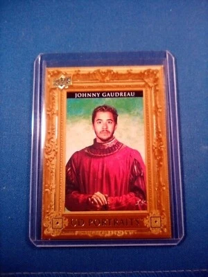JOHNNY GAUDREAU 2023-24 Upper Deck Series 1 UD Portraits #P-3 Blue Jackets - Image 1 of 2