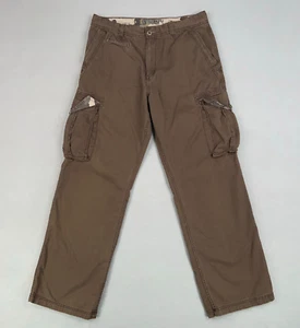 Old Navy Pants Mens 36x34 Brown Twill Baggy Loose Cargos Utility Y2K Skater - Picture 1 of 19