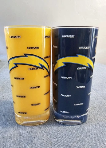 Pair of Los Angeles Chargers Insulated Square Tumbler - Yellow & Blue Cover