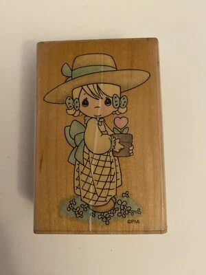 Stampendous Precious Moments UM007 Love Blooms sello de goma montado en madera RS27 Foto 1 de 4