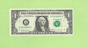 2017 ..UNCIRC $1 A 0310 6592 C .... 2017 $1 A-C NICE NOTE FRN - Picture 1 of 2