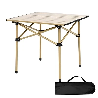 Tavolo Pieghevole Campeggio in Alluminio Portatile Interno e Esterno 50x50xh51CM - Immagine 1 di 4