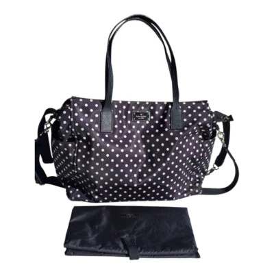 Kate Spade Kaylie 波尔卡圆点托特包尿布婴儿包工作旅行挎包大号 — 第 1/4 张图片