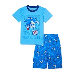 Sonic the Hedgehog Boys Short Sleeve Tee and Sleep Shorts Pajama Set Size M - Picture 1 of 3