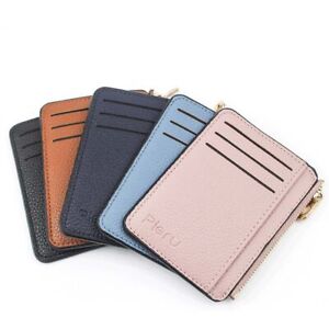 With Zipper PU Leather Coin Purse Slim Wallets Bank Card Holder Money clips