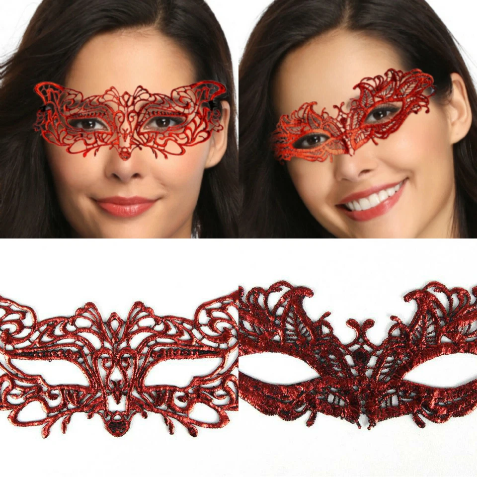 Venetian Masquerade Eye Mask Red Stunning Party Lace Fancy Dress Women Men BN - Image 1 of 1