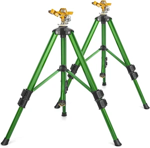 Impact Sprinkler on Tripod Base, Tripod Sprinklers for Yard Large Area, 360° Adj - Picture 1 of 7