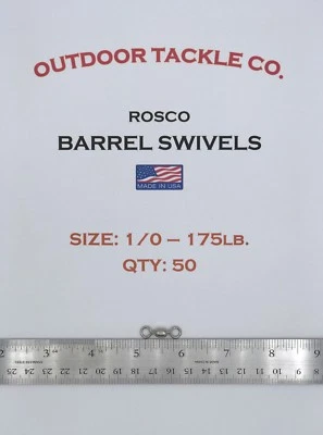 Rosco Barrel Swivels 1/0 175lb 50 Pack MADE IN USA - Image 1 of 2