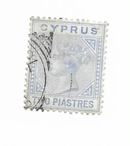 Chipre 1881 2 pi azul usado wmk corona CC - Imagen 1 de 1