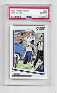 2018 PANINI SCORE FOOTBALL CARD #206 TOM BRADY PSA 10 NFL NEW ENGLAND PATRIOTS - Picture 1 of 5