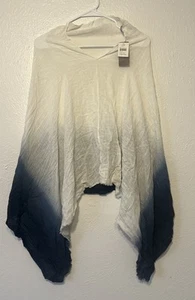 J. JILL Women's Poncho Multi Pure Jill Dip-Dyed Indigo Blue Comfortable One Size - Picture 1 of 9