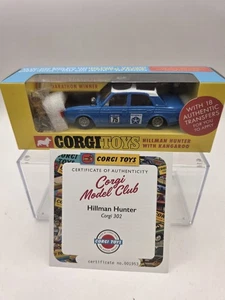 Corgi Toys Model Club 302 - Hillman Hunter with Kangaroo - Reissue 2024 plus COA - Picture 1 of 1