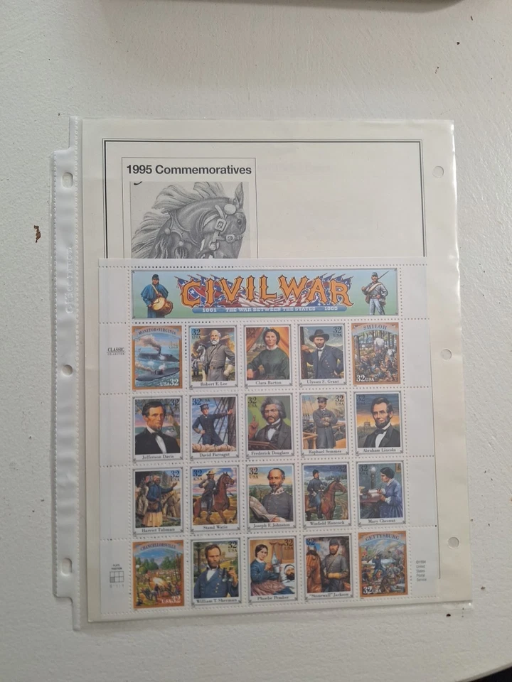 SFSTAMPS США Скотт 2975 гражданской войны персон лист из 20 марок MNH 1995 Бесплатная доставка - Изображение 1 из 1