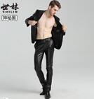 Men's Casual  Motor Faux Leather Pants Nightclub Slim Fit Pencil Trousers 4Color