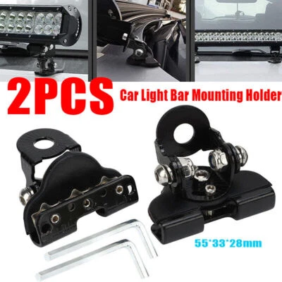 2Pcs Car Engine Hood LED Light Bar Mounting Bracket Work Light Mount Holder Base - Image 1 of 4