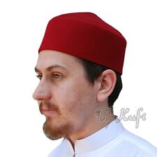 Solid Maroon Moroccan Fez-style Kufi Hat Cap With Pointed Top Prayer Cap TheKufi