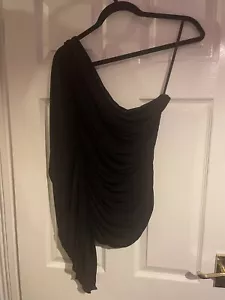 Coast One Shoulder Black Top Size 12 - Picture 1 of 3