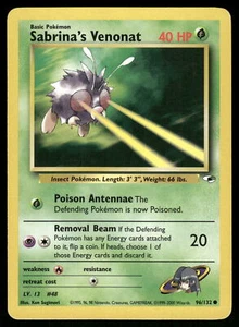 Sabrina's Venonat MP 096/132 Gym Heroes Pokemon Card - Picture 1 of 2