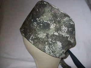 Men/Women Surgical Scrub Cap Lined Camo Green and Brown Cool Cap 100% Cotton - Picture 1 of 3