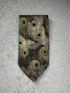 Manzoni Neckwear Men’s Silk Tie Green Brown Multicolor Abstract 3.75” in - Picture 1 of 9