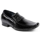 Black Boy's Kids Slip On Loafers Dress Classic Shoes W/ Leather Lining Conal